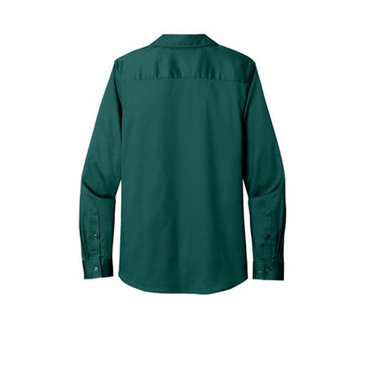 NEW INSIGNIA - Port Authority® Ladies Long Sleeve SuperPro React ™ - Marine Green