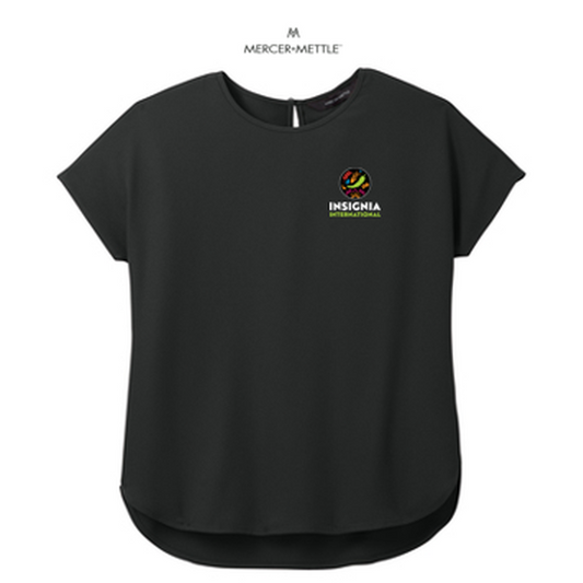 NEW INSIGNIA - Mercer+Mettle™ Women's Stretch Crepe Crew - Deep Black