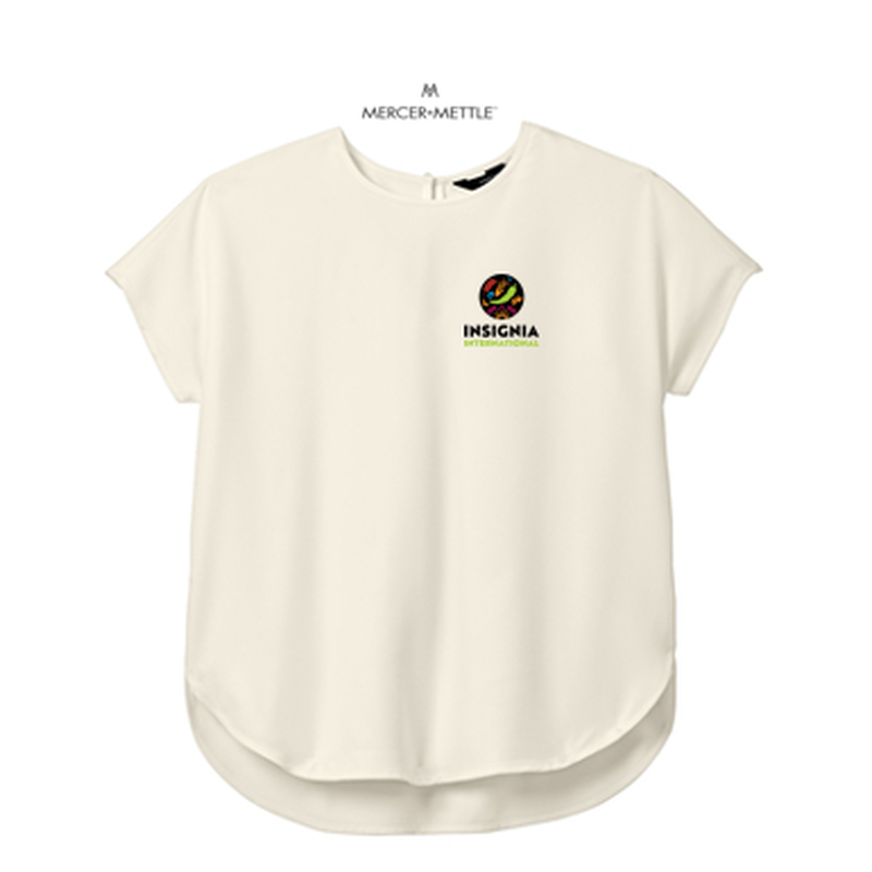 NEW INSIGNIA - Mercer+Mettle™ Women's Stretch Crepe Crew - Ivory Chiffon